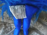 blue shag doll label
